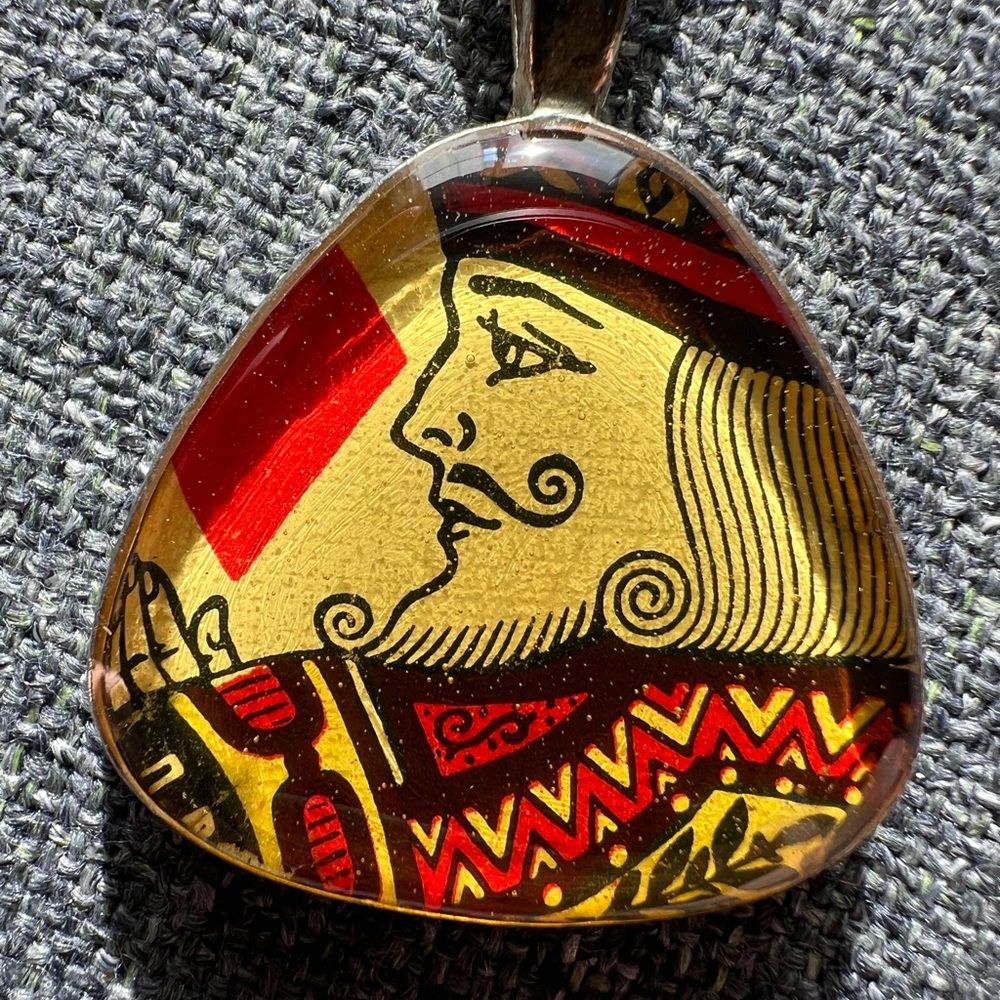 King of Diamonds - poker playing card necklace